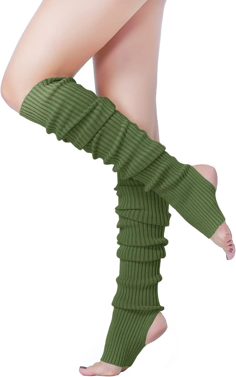 v28 Long Leg Warmer, Women’s Men 80s Party Ribbed Knit Dance Sports - Image 1